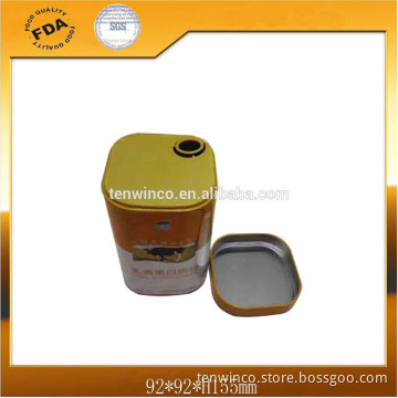 Square Food Tin Can with Sealed Plastic Lid